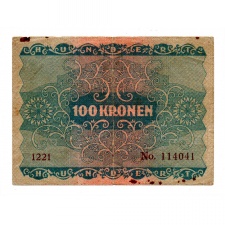 Ausztria 100 Korona Bankjegy 1922 F