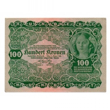 Ausztria 100 Korona Bankjegy 1922 aUNC