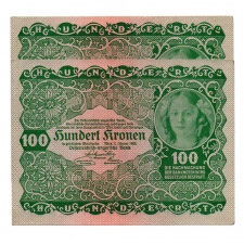 Ausztria 100 Korona Bankjegy 1922 aUNC sorszámkövető pár