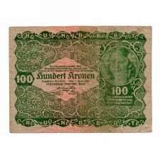 Ausztria 100 Korona Bankjegy 1922 VG