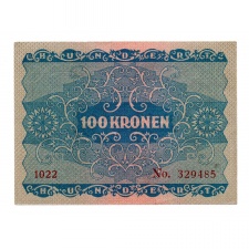 Ausztria 100 Korona Bankjegy 1922 EF