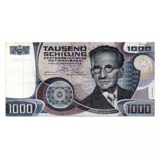 Ausztria 1000 Schilling Bankjegy 1983 fekete sorszám