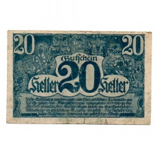 Ausztria 20 Heller utalvány 1920 Linz R20b