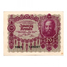 Ausztria 20 Korona Bankjegy 1922 P76