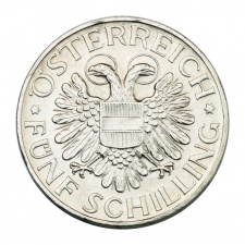 Ausztria ezüst 5 Schilling 1936