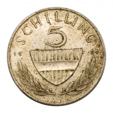 Ausztria 5 Schilling 1960 Ag