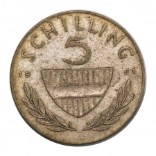 Ausztria 5 Schilling 1961 Ag