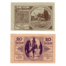 Ausztria Notgeld Aschach a.d. Steyr 10-20 Heller 1920