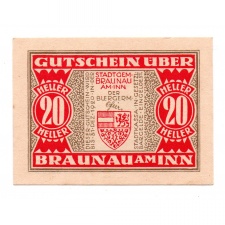 Ausztria Notgeld Braunau am Inn 20 Heller 1920