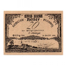 Ausztria Notgeld Freinberg 20 Heller 1920