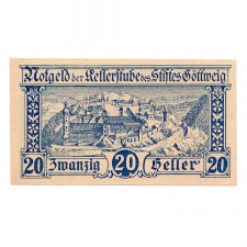 Ausztria Notgeld Göttweigi Apátság 20 Heller 1920