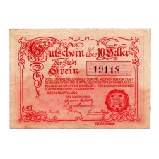 Ausztria Notgeld Grein 10 Heller 1920