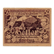Ausztria Notgeld Grünburg 50 Heller 1920