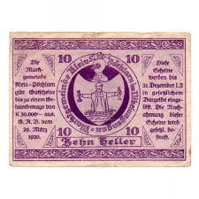 Ausztria Notgeld Klein-Pöchlarn 10 Heller 1920