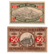 Ausztria Notgeld Laakirchen 10-50 Heller 1920