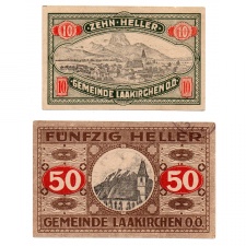 Ausztria Notgeld Laakirchen 10-50 Heller 1920