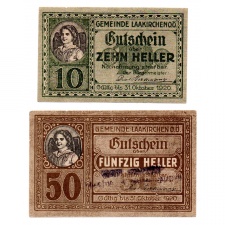 Ausztria Notgeld Laakirchen 10-50 Heller 1920