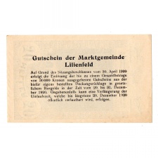 Ausztria Notgeld Lilienfeld 50 Heller 1920