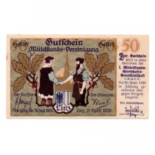 Ausztria Notgeld Linz 50 Heller 1920