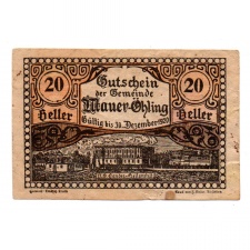 Ausztria Notgeld Mauer-Öhling 20 Heller 1920