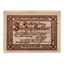 Ausztria Notgeld Neumarkt an der Ybbs 50 Heller 1920