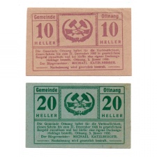 Ausztria Notgeld Ottnang 10-20 Heller 1920