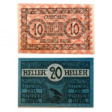 Ausztria Notgeld Raab 10-20 Heller 1920