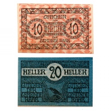 Ausztria Notgeld Raab 10-20 Heller 1920