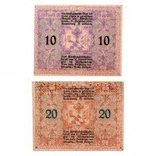 Ausztria Notgeld Ried im Innkreis 10-20 Heller 1920