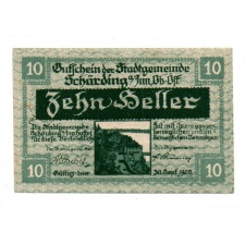 Ausztria Notgeld Scharding 10 Heller 1920