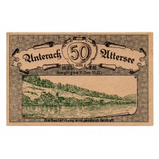 Ausztria Notgeld Unterach am Attersee 50 Heller 1920