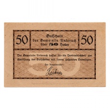 Ausztria Notgeld Unterach am Attersee 50 Heller 1920