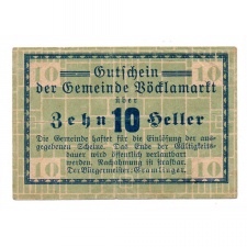 Ausztria Notgeld Vöcklamarkt 10 Heller 1920