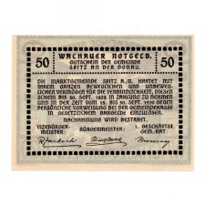 Ausztria Notgeld Wachau-Spitz a d Donau 50 Heller 1920