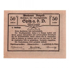 Ausztria Notgeld Wachau-Spitz ad Donau 50 Heller 1920