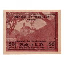 Ausztria Notgeld Wachau-Spitz ad Donau 50 Heller 1920