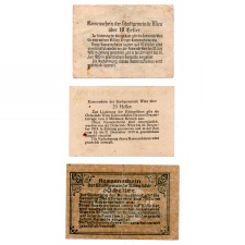 Ausztria Notgeld Wien 10-20-50 Heller 1919 Bécs sor