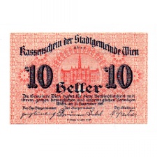 Ausztria Notgeld Wien 10 Heller 1919 Bécs