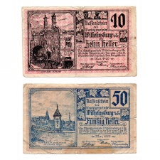 Ausztria Notgeld Wilhelmsburg 10-50 Heller 1920