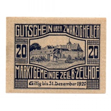 Ausztria Notgeld Zell bei Zellhof 20 Heller 1920