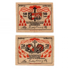 Ausztria Salzburg 10-20 Heller 1920 PS129-130