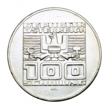 Ausztria ezüst 100 Schilling 1977 BU Hohensalzburg