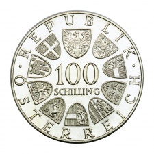 Ausztria ezüst 100 Schilling 1977 BU Kremsmünster