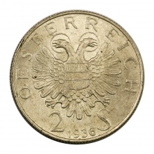 Ausztria ezüst 2 Schilling 1936 Szavoyai Jenő