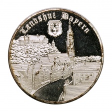 Bajoroszág Landshuti esküvő 1475 ezüst emlékérem 