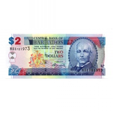 Barbados 2 Dollár Bankjegy 2007 P66b