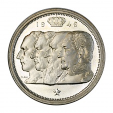 Belgium 100 Frank 1949 ezüst utánveret emlékérme