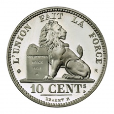 Belgium I. Lipót 10 Cent 1832 utánveret emlékérme
