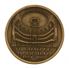 Bognár György: Az újjáépült Operaház bronz emlékérem 1984