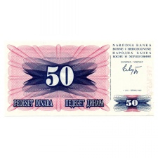Bosznia-Hercegovina 50 Dinar Bankjegy 1992 P12a